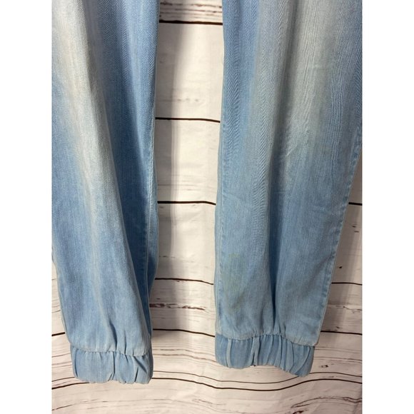Side stitch Women's Faded Denim Size Small Pull On Pants - Picture 6 of 8